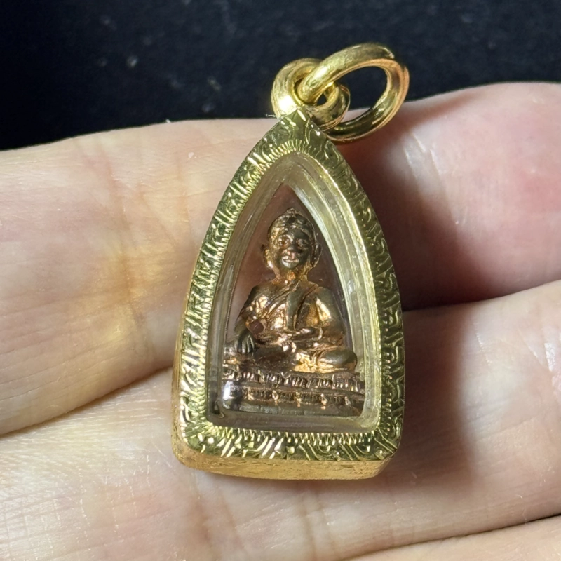 Luang Por Charan Phra Chaiwat Copper Buddha BE2556 Wat Amphawan Certified 5