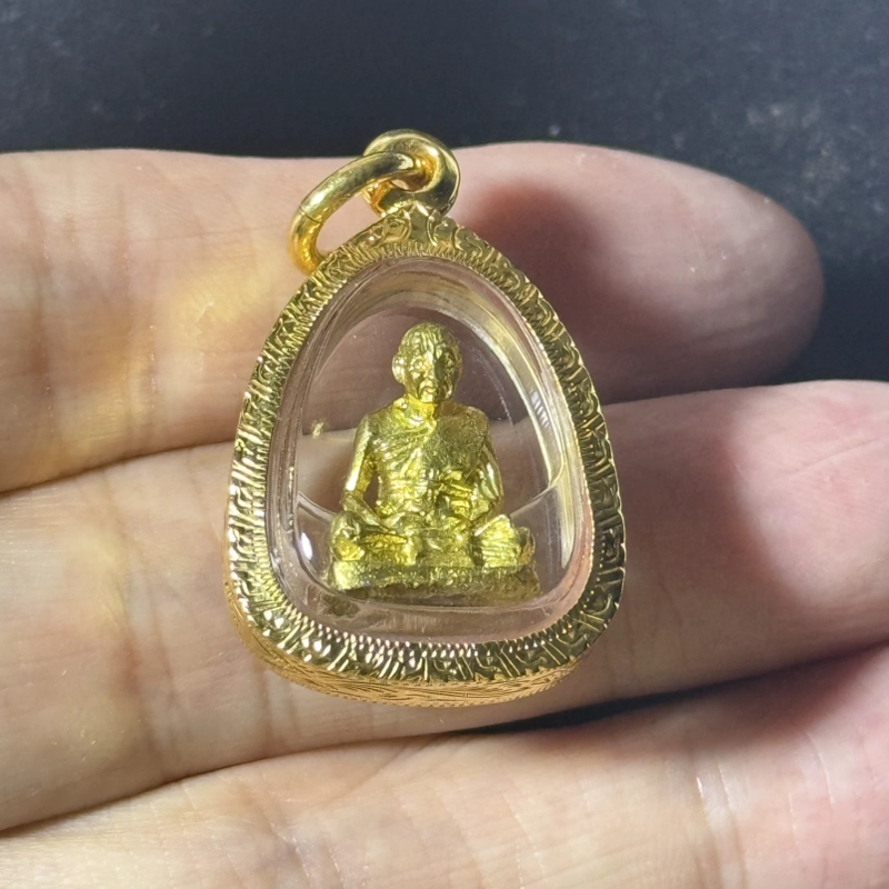 Luang Phor Pern Brass Mini Statue BE2536 Wat Bang Phra Certified 2