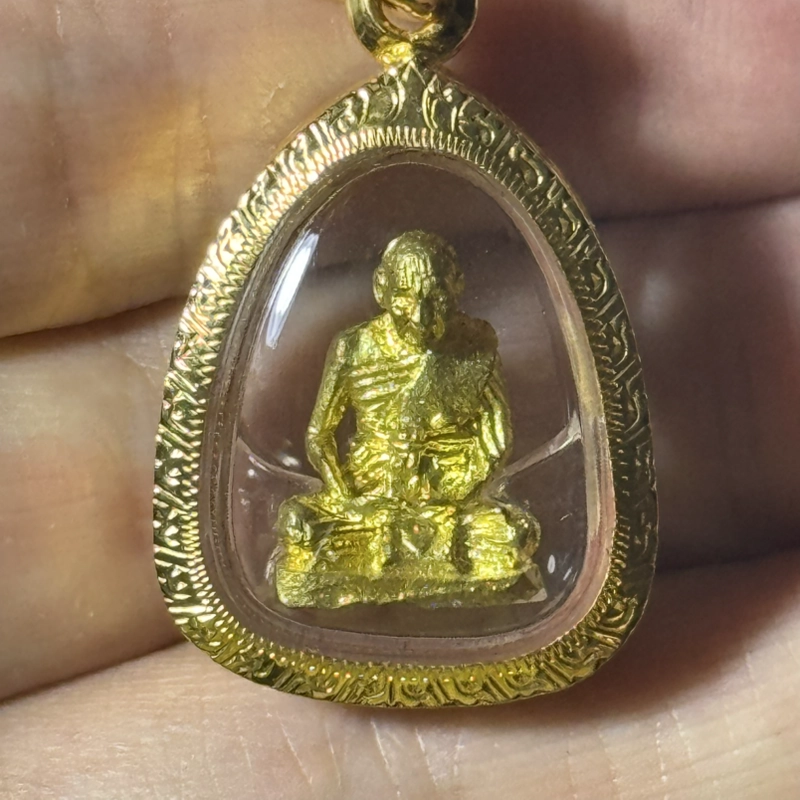 Luang Phor Pern Brass Mini Statue BE2536 Wat Bang Phra Certified 7