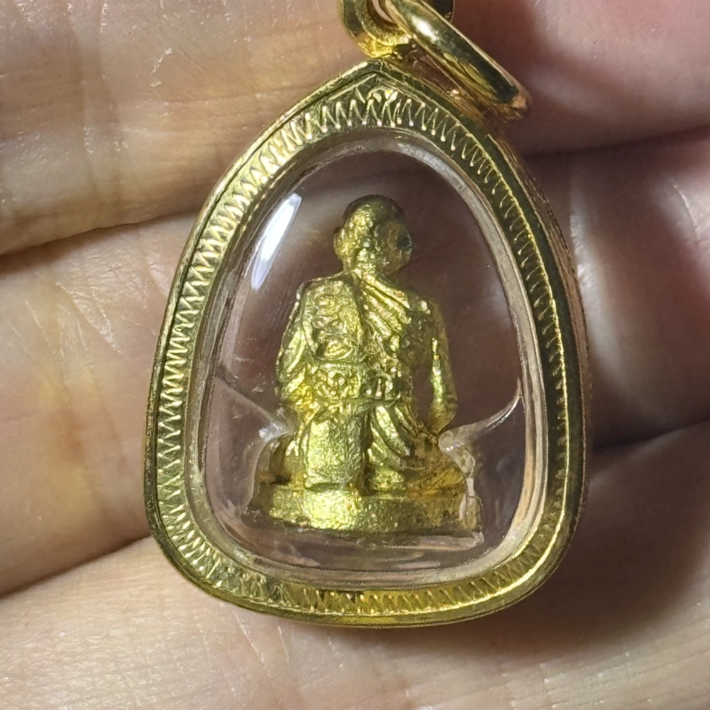 Luang Phor Pern Brass Mini Statue BE2536 Wat Bang Phra Certified 9