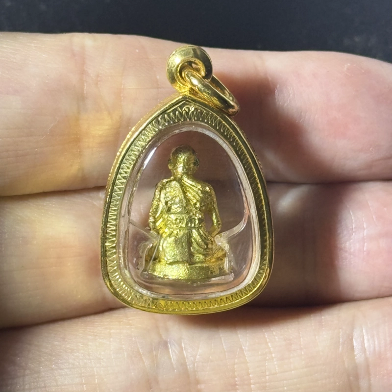 Luang Phor Pern Brass Mini Statue BE2536 Wat Bang Phra Certified 3