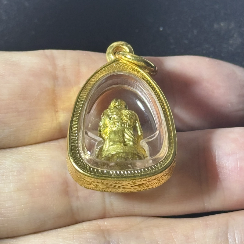 Luang Phor Pern Brass Mini Statue BE2536 Wat Bang Phra Certified 4