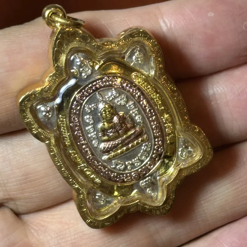 Luang Pu Liew · Phaya Tao Wealth Turtle · Gold-Plated · Wat Rai Taeng Thong B.E. 2560 8
