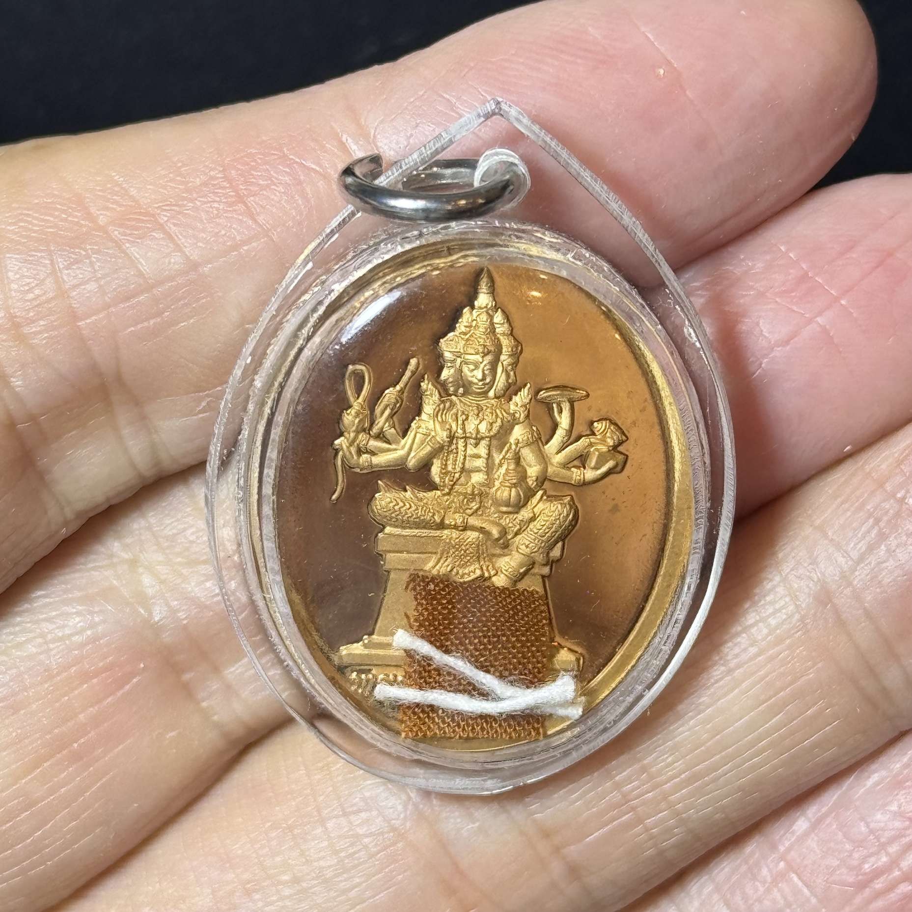 龙婆扎伦自身硬币·背四面佛·亲身袈裟封入（佛历2556年安帕万寺亲主开光） 2